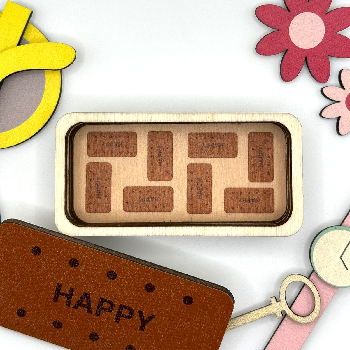 Wooden Trinket Box - Bourbon Biscuit Shaped
