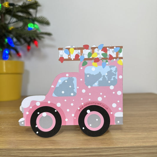 Putting Up The Christmas Light - Cut out Card