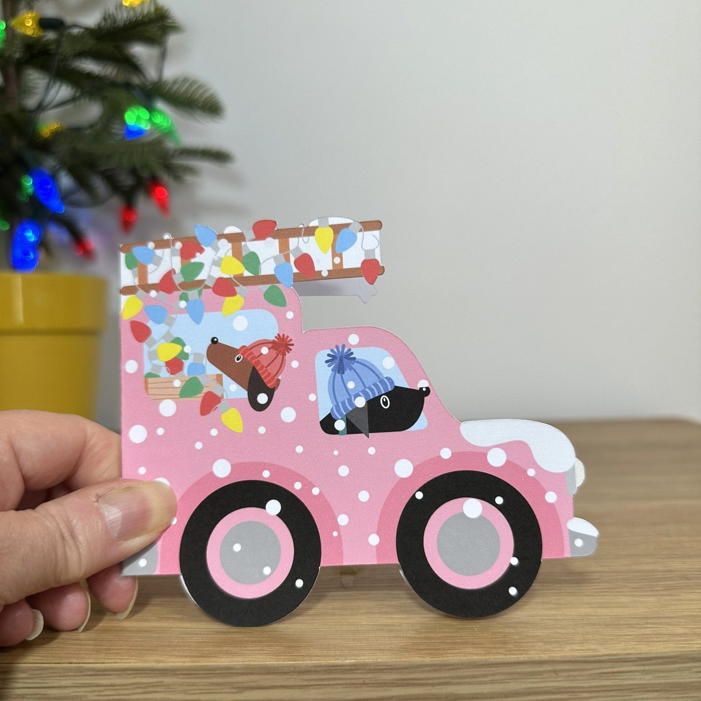 Putting Up The Christmas Light - Cut out Card