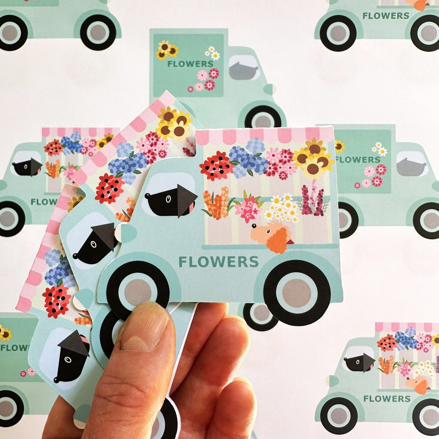 Flower Van Wrapping paper