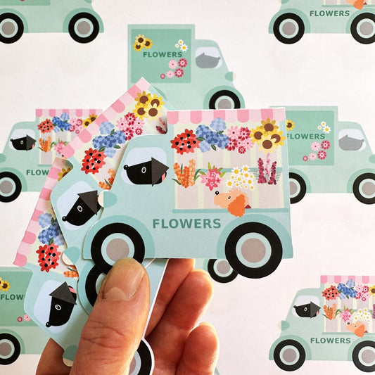 Flower Van Gift Tags Set
