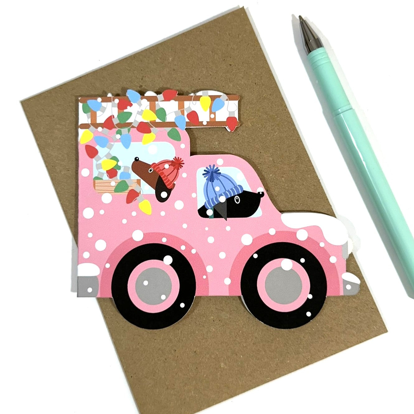 Putting Up The Christmas Light - Cut out Card