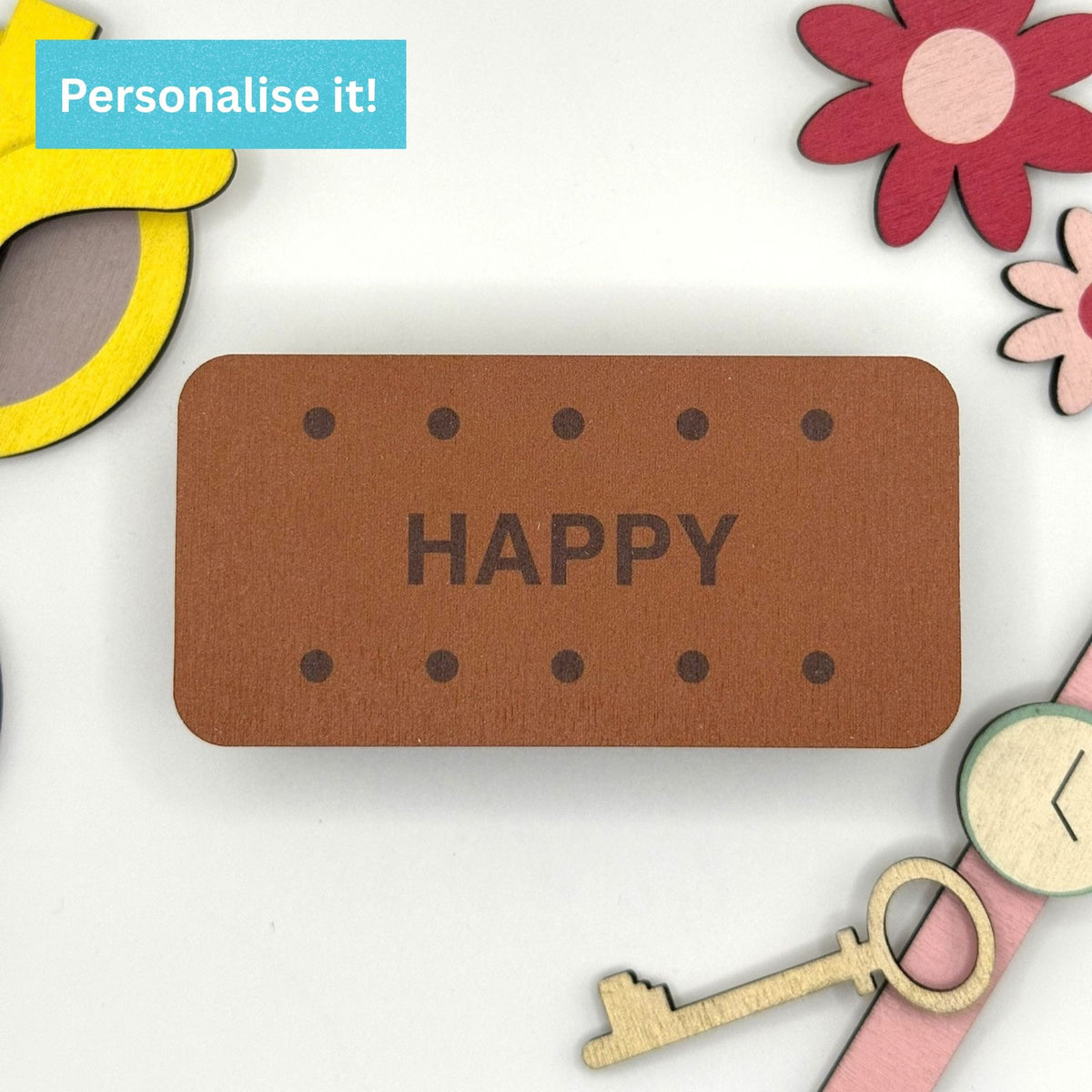Personalised Wooden Trinket Box - Bourbon Biscuit Shaped