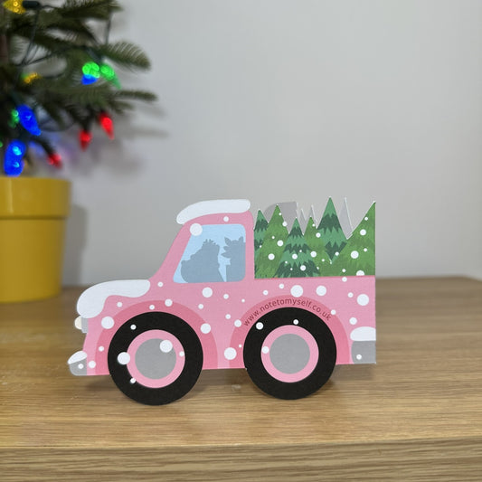 Delivering Christmas Trees - Cut out Christmas Card