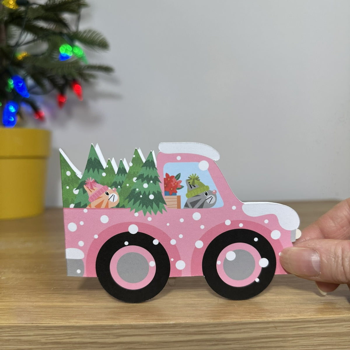 Delivering Christmas Trees - Cut out Christmas Card