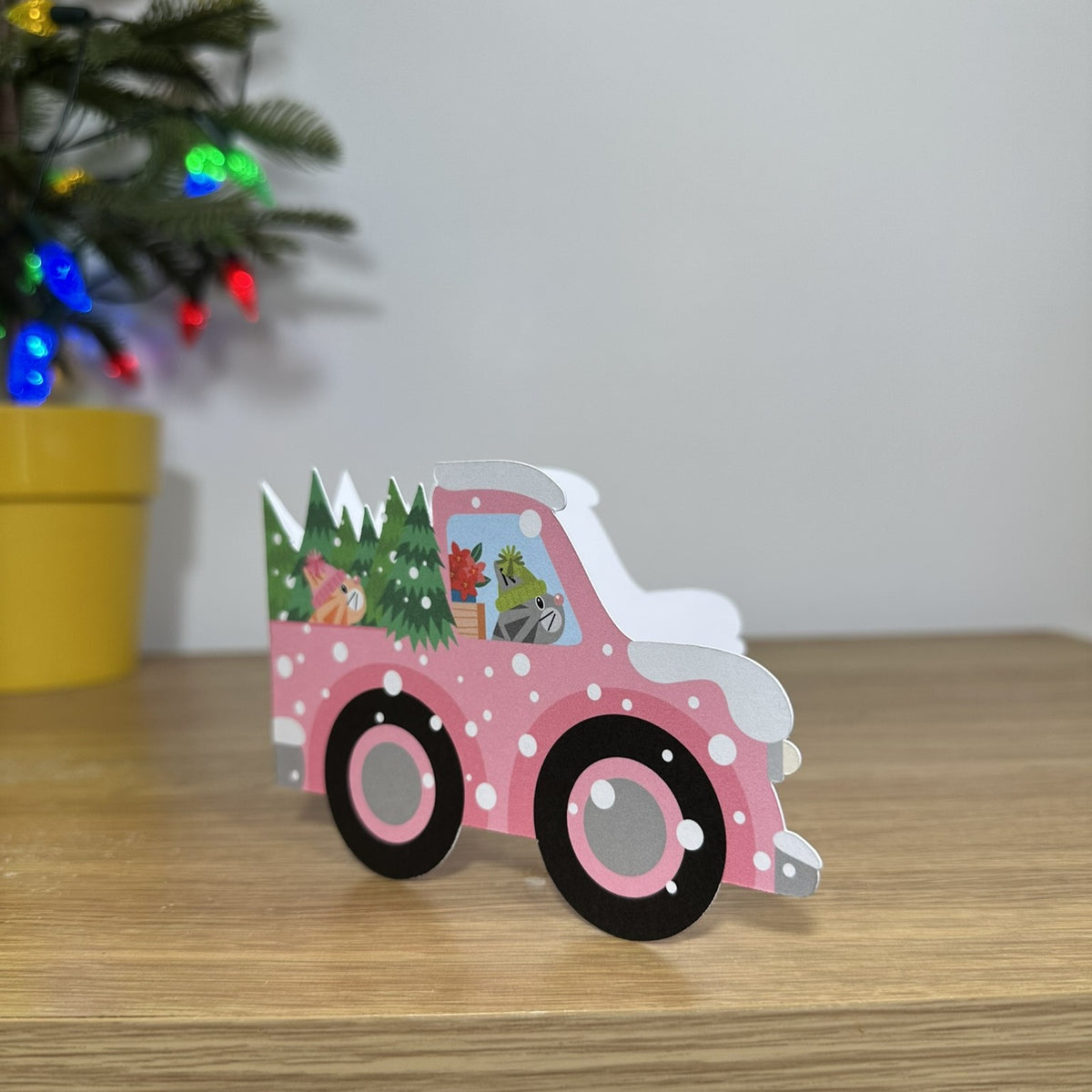 Delivering Christmas Trees - Cut out Christmas Card