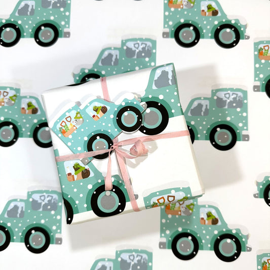 Collecting the Christmas Veg - Christmas Paper & Gift Card Set