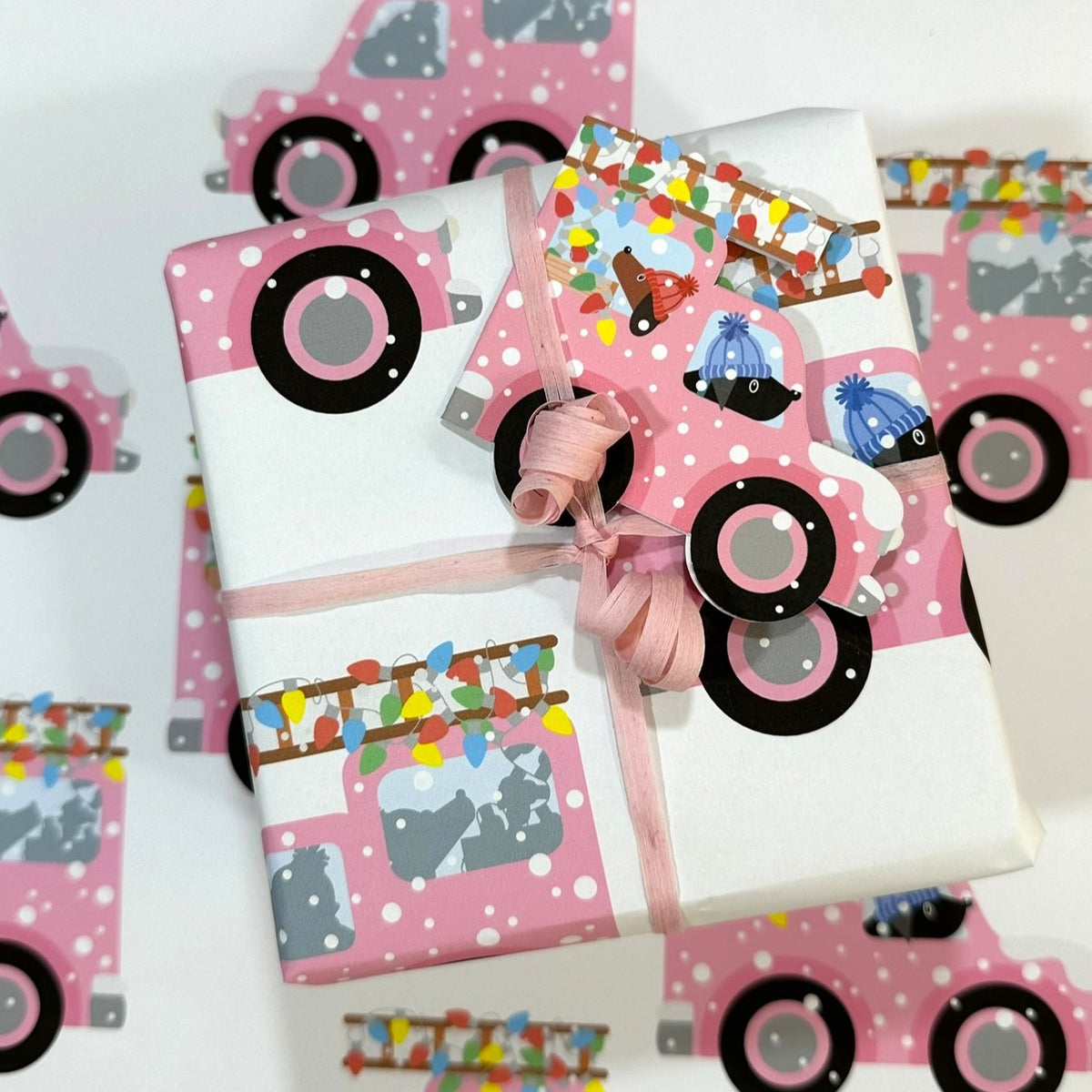 Putting Up the Christmas Street Lights - Christmas Paper & Gift Card Set