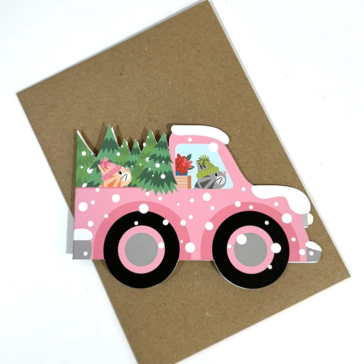 Delivering Christmas Trees - Cut out Christmas Card