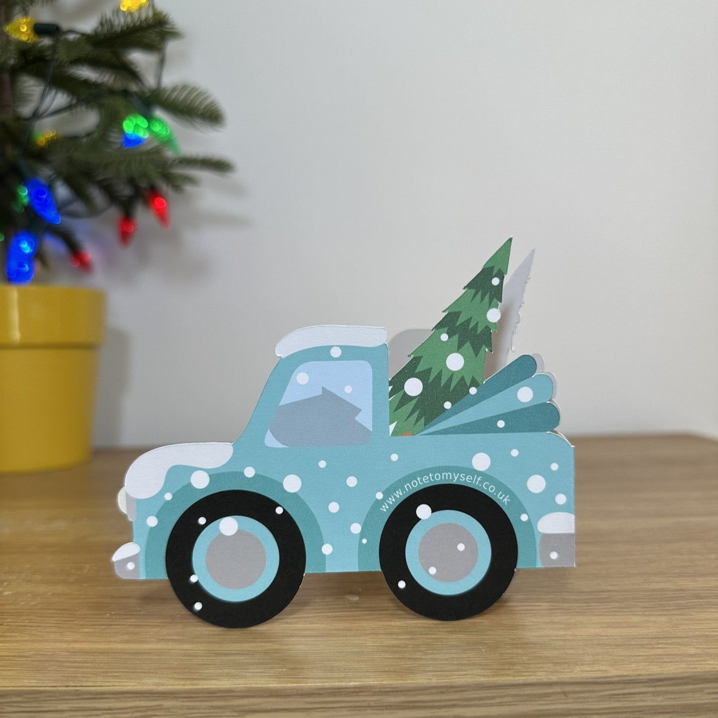 Collecting the Christmas Tree - Shaped Christmas card