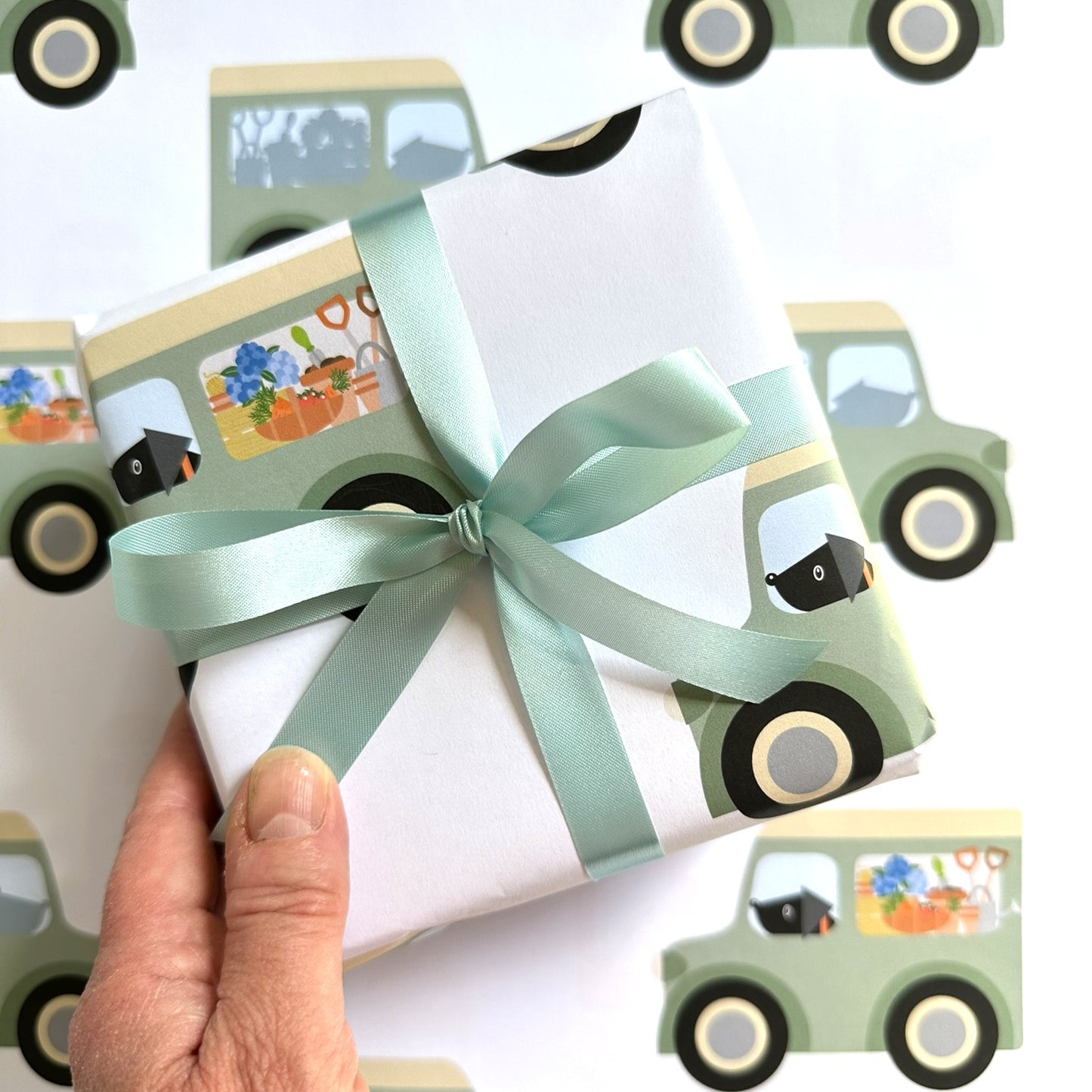 Off to the Allotment, Gardening Themed Gift Paper