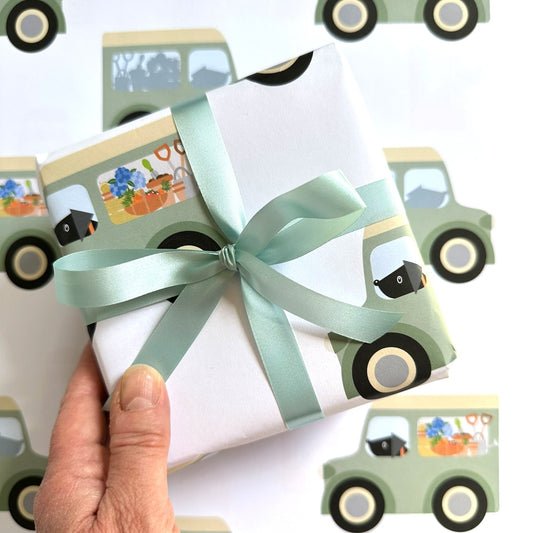 Off to the Allotment, Gardening Themed Gift Paper