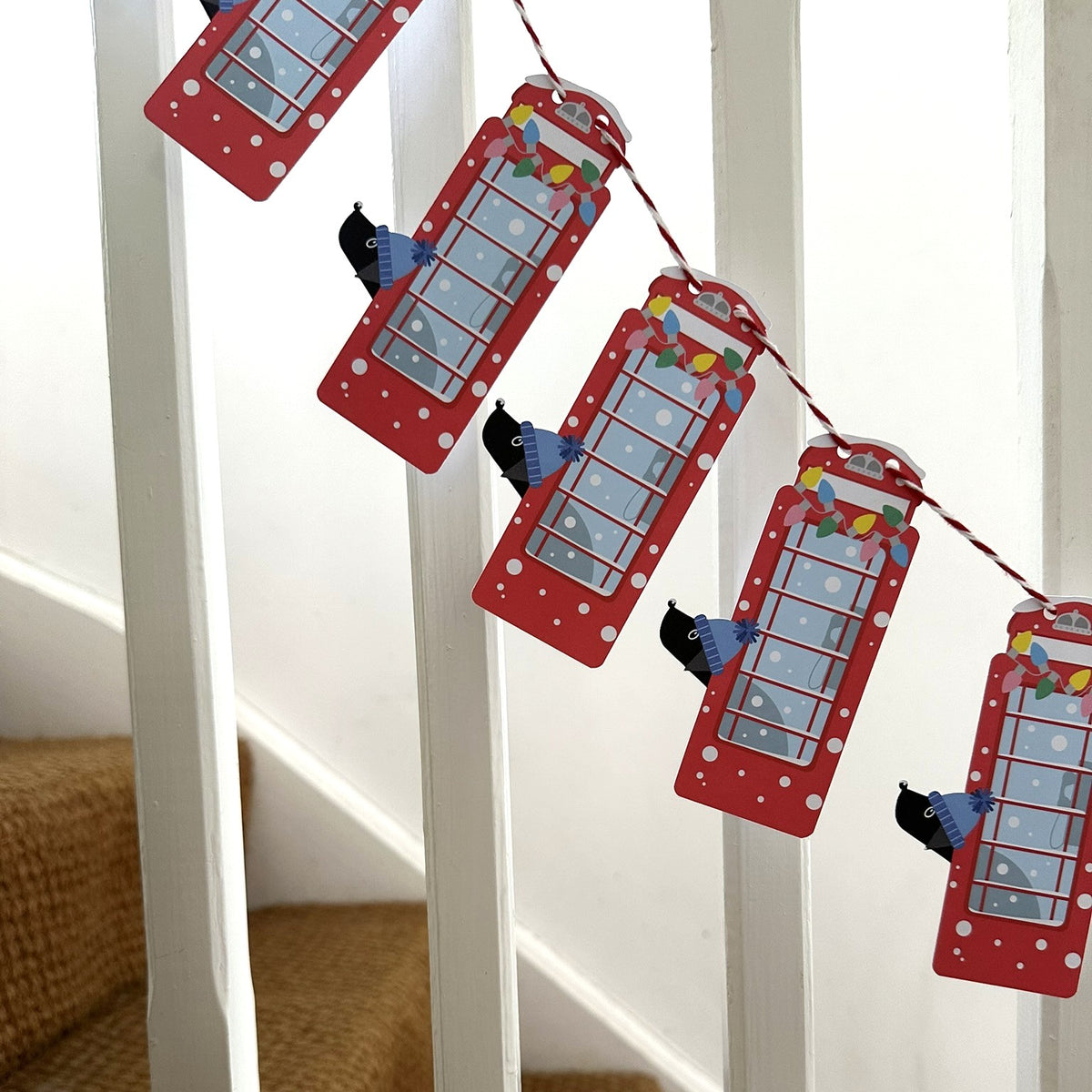 Christmas Red Phone Box - Festive Garlands