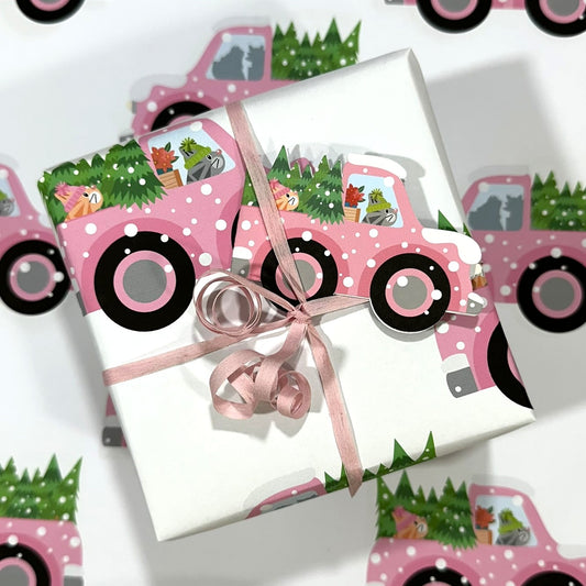 Delivering Christmas Trees - Christmas Paper & Gift Card Set