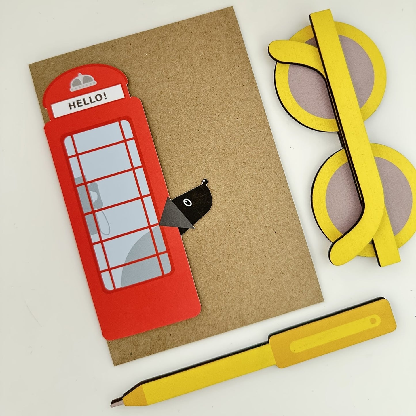 Red phone box cut out card