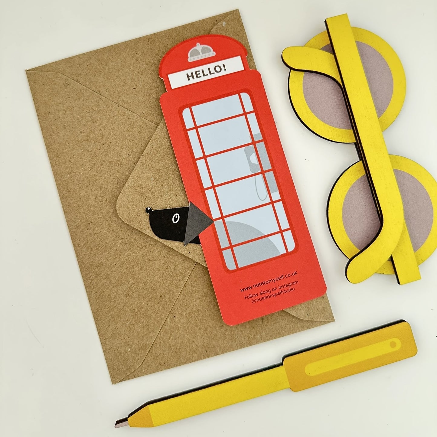 Red phone box cut out card