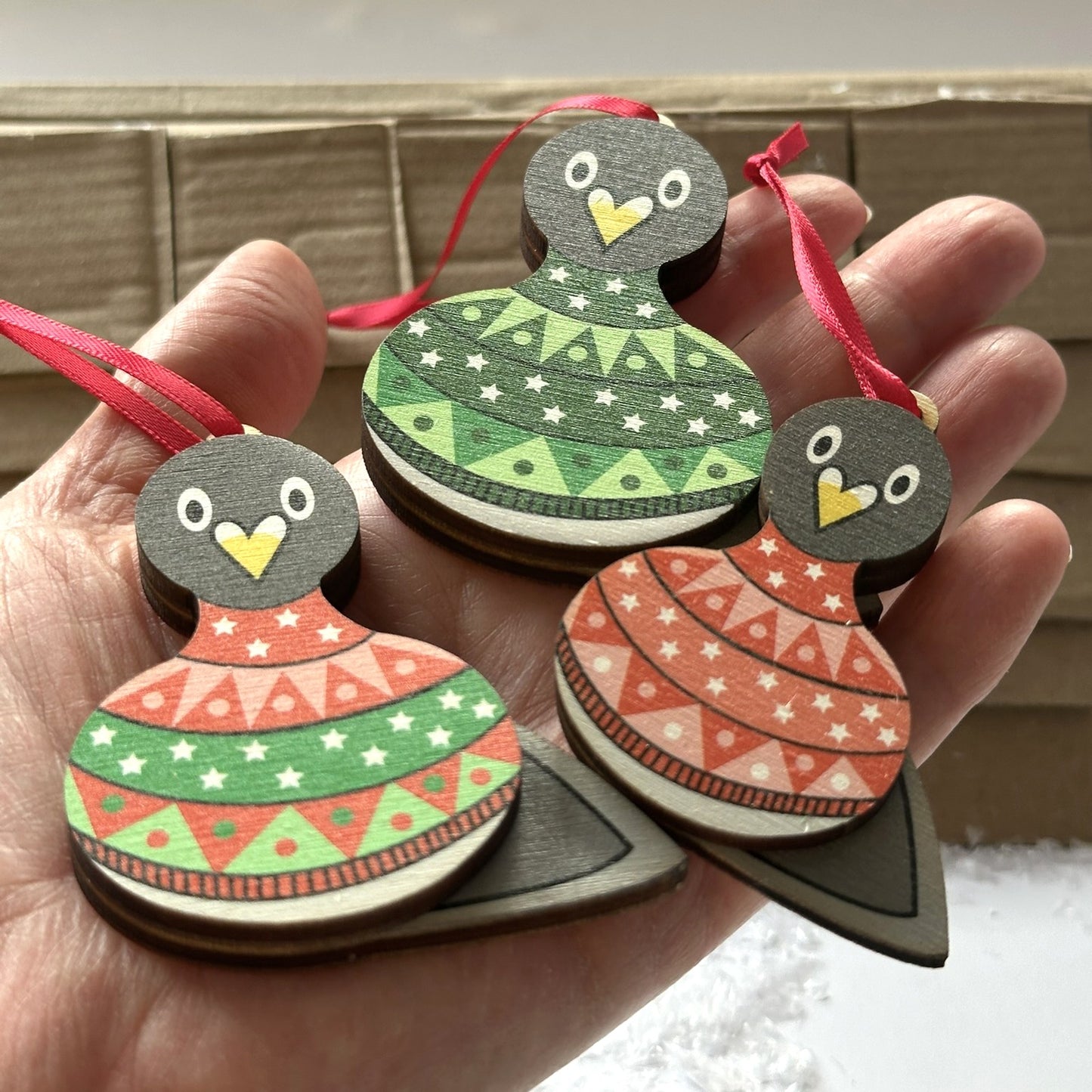 Pigeon Family of Three, Tree Decoration