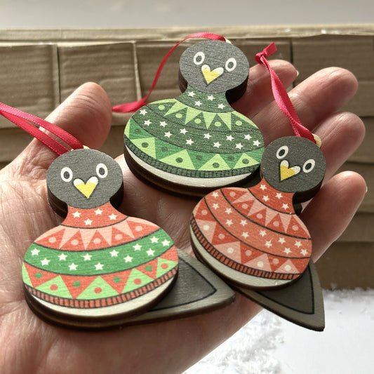 Pigeon Family of Three, Tree Decoration