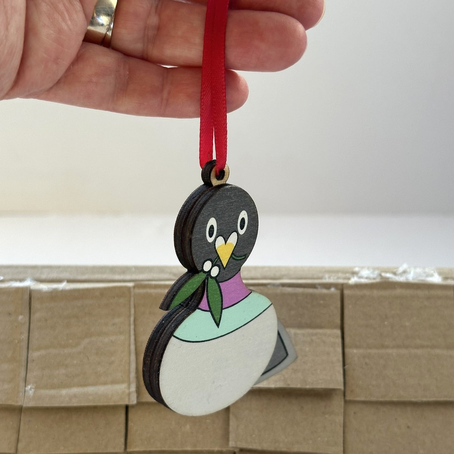 Festive Pigeon with mistletoe - Tree Decoration