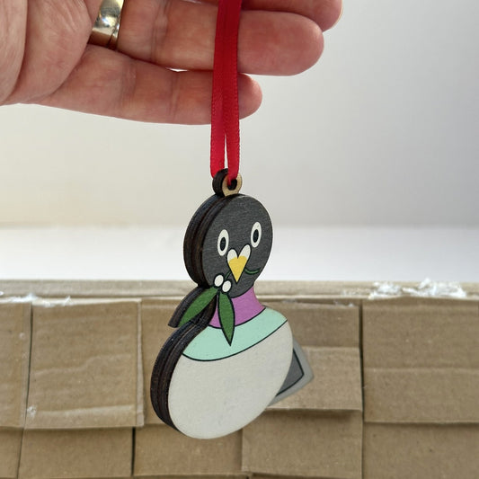 Festive Pigeon with mistletoe - Tree Decoration