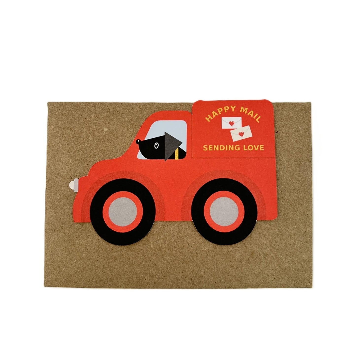 Happy Mail Post Van cut out card