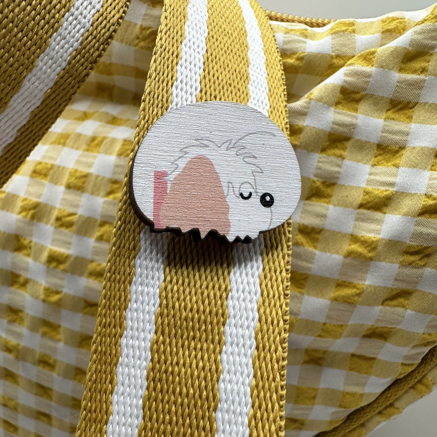 Shih Tzu Dog Sleeping - Wooden Pin Badge