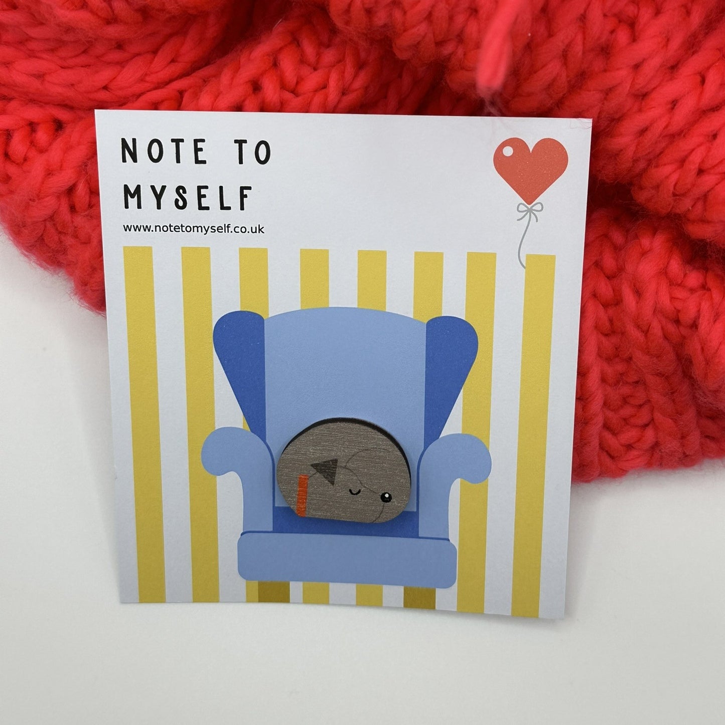 Staffy Dog Sleeping - Wooden Pin Badge