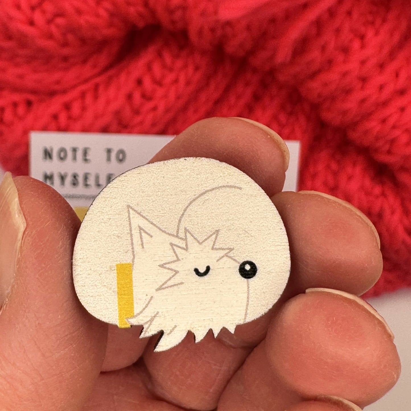 Westie Dog Sleeping - Wooden Pin Badge