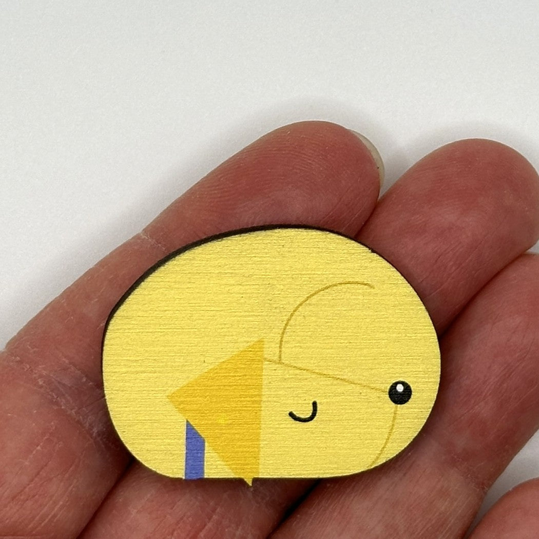 Golden Labrador Sleeping - Wooden Pin Badge