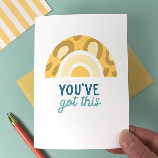 You’ve Got this! - Leopard Print Rainbow Card