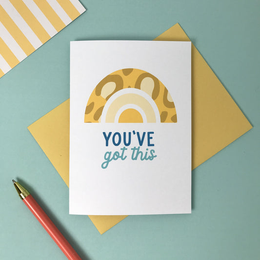 You’ve Got this! - Leopard Print Rainbow Card