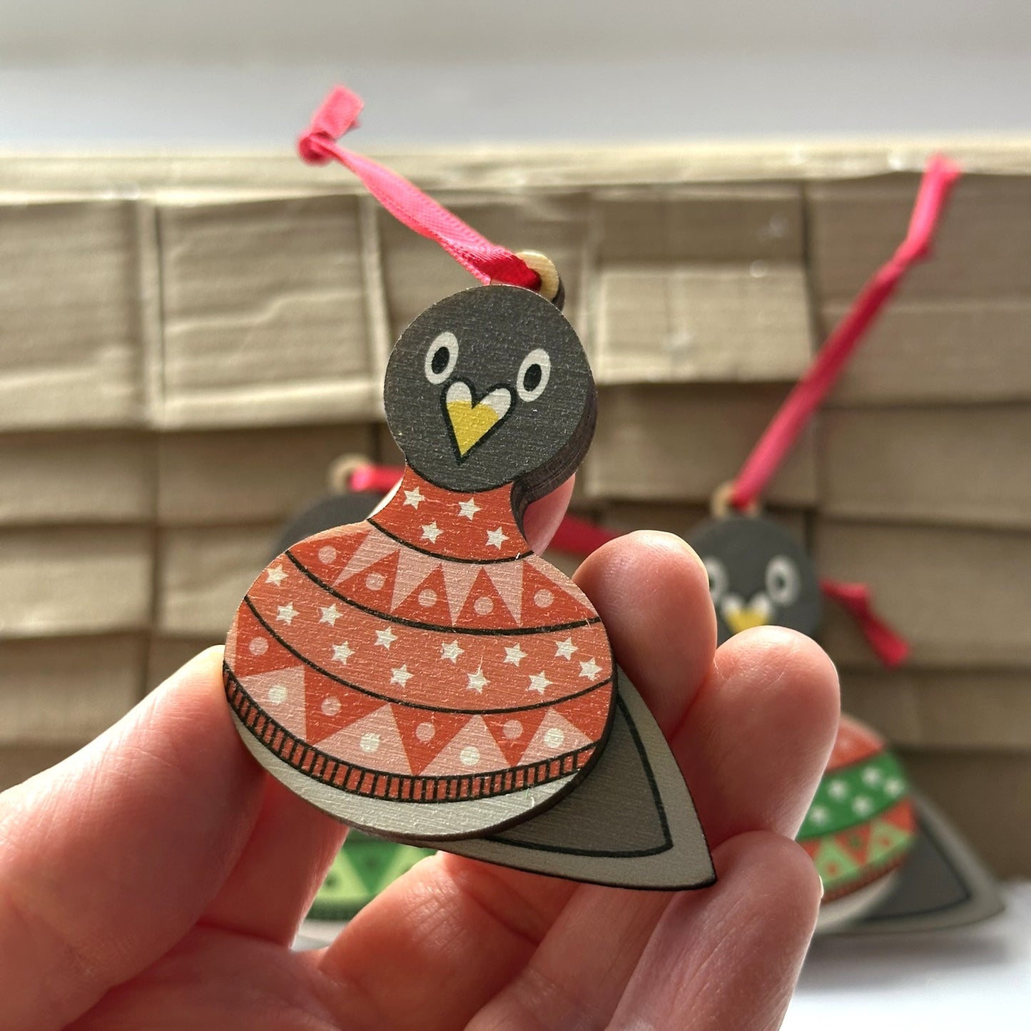 Pigeon Family of Three, Tree Decoration