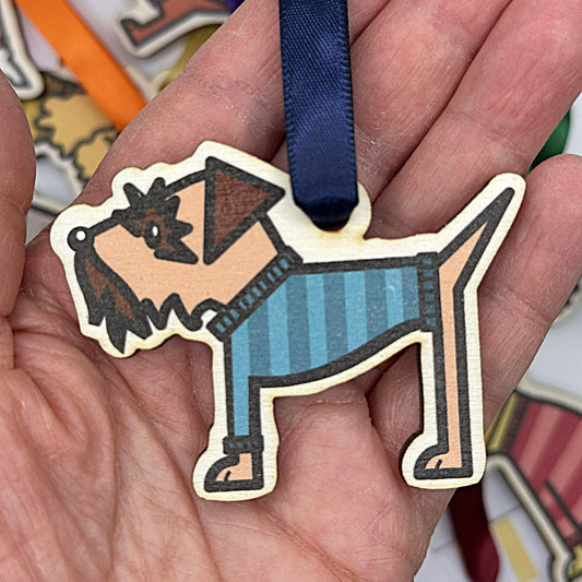 Border Terrier Hanging Decoration - Gift Tag - Bag Charm