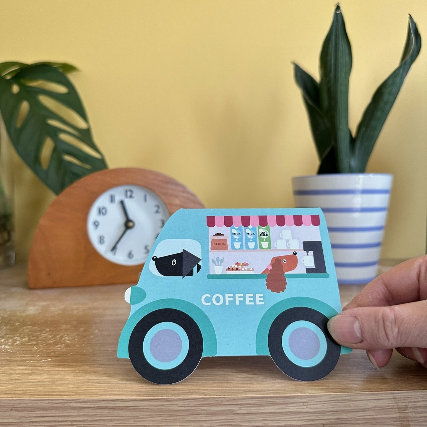 Coffee van shaped card