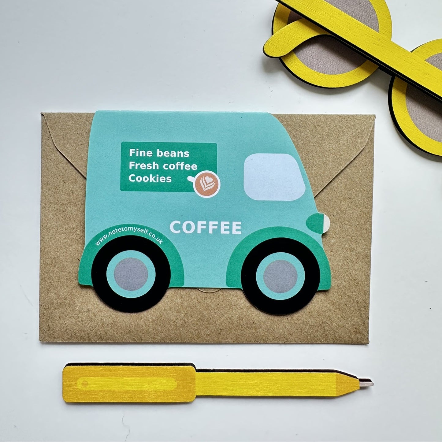 Coffee van shaped card