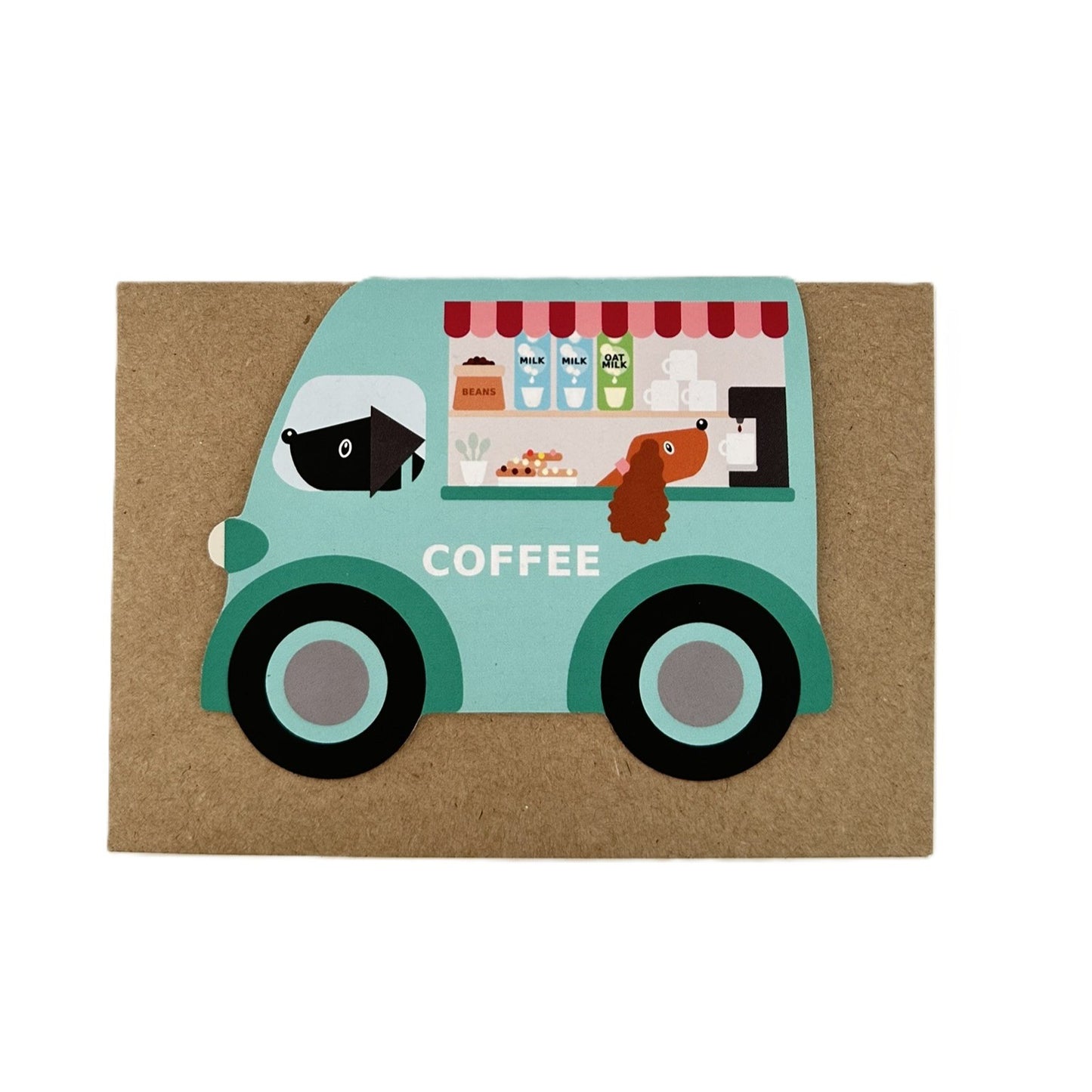 Coffee van shaped card
