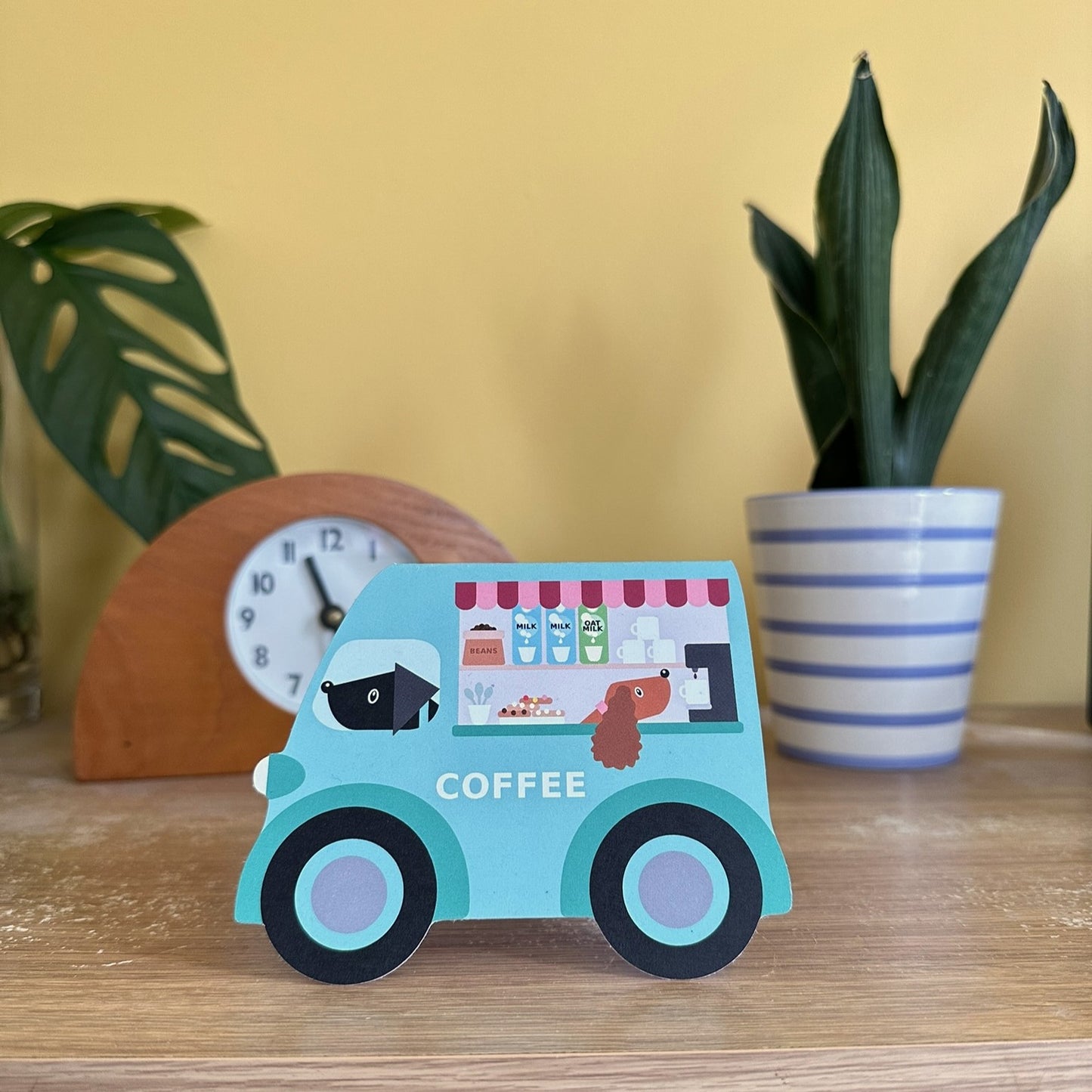 Coffee van shaped card