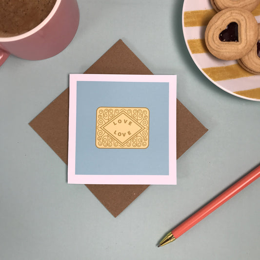 Love Custard Cream Biscuit Card