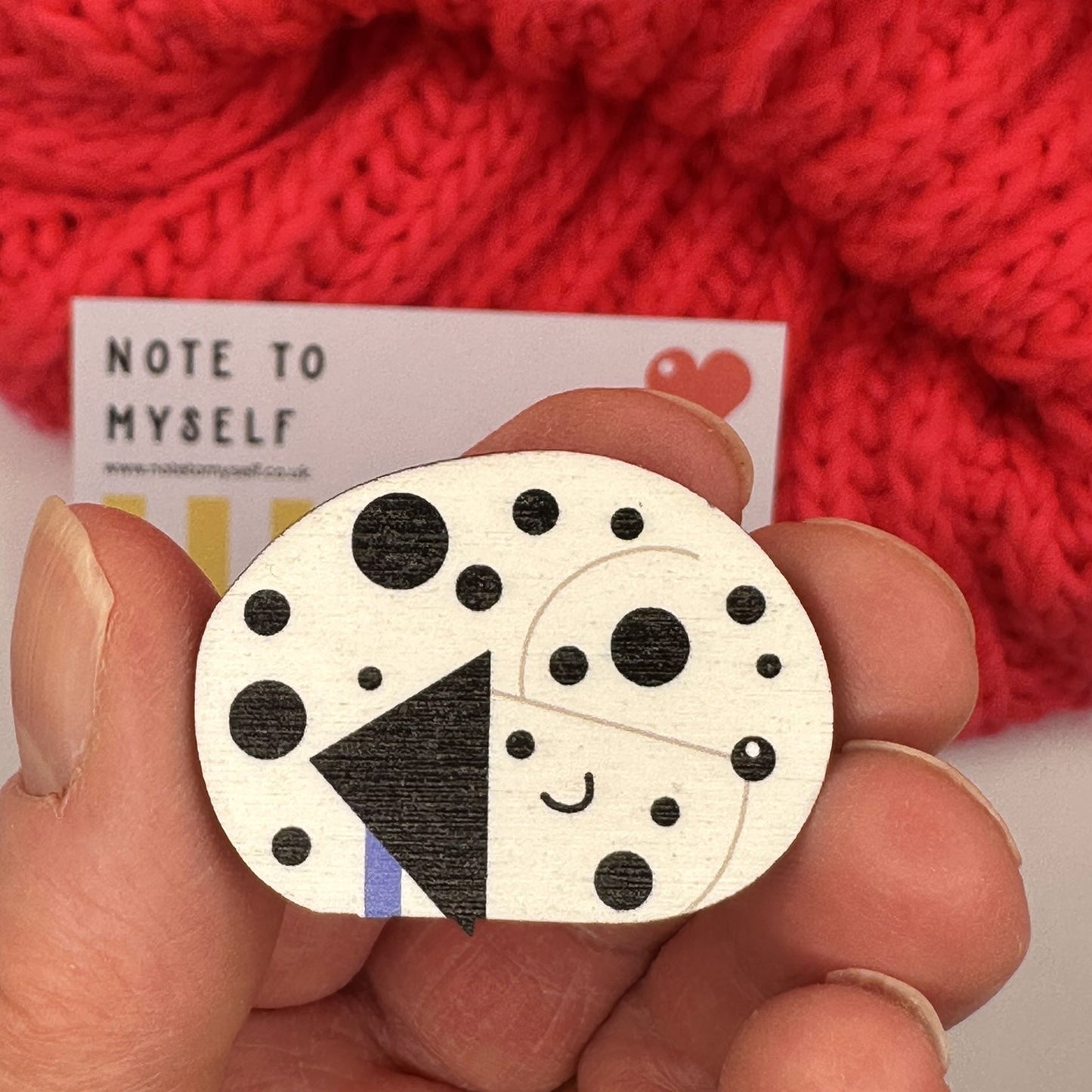 Dalmatian Sleeping - Wooden Pin Badge