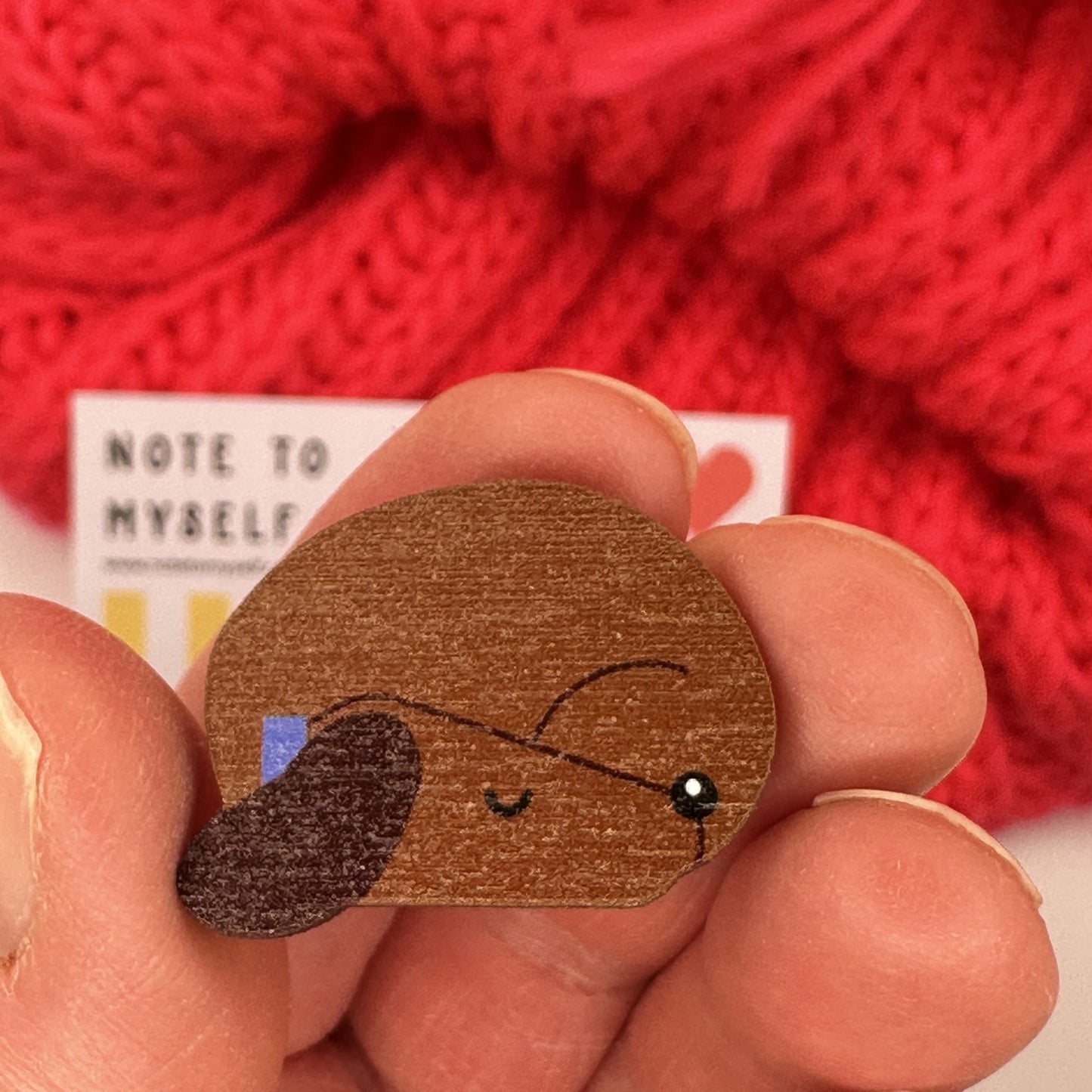 Dachshund Sleeping - Wooden Pin Badge