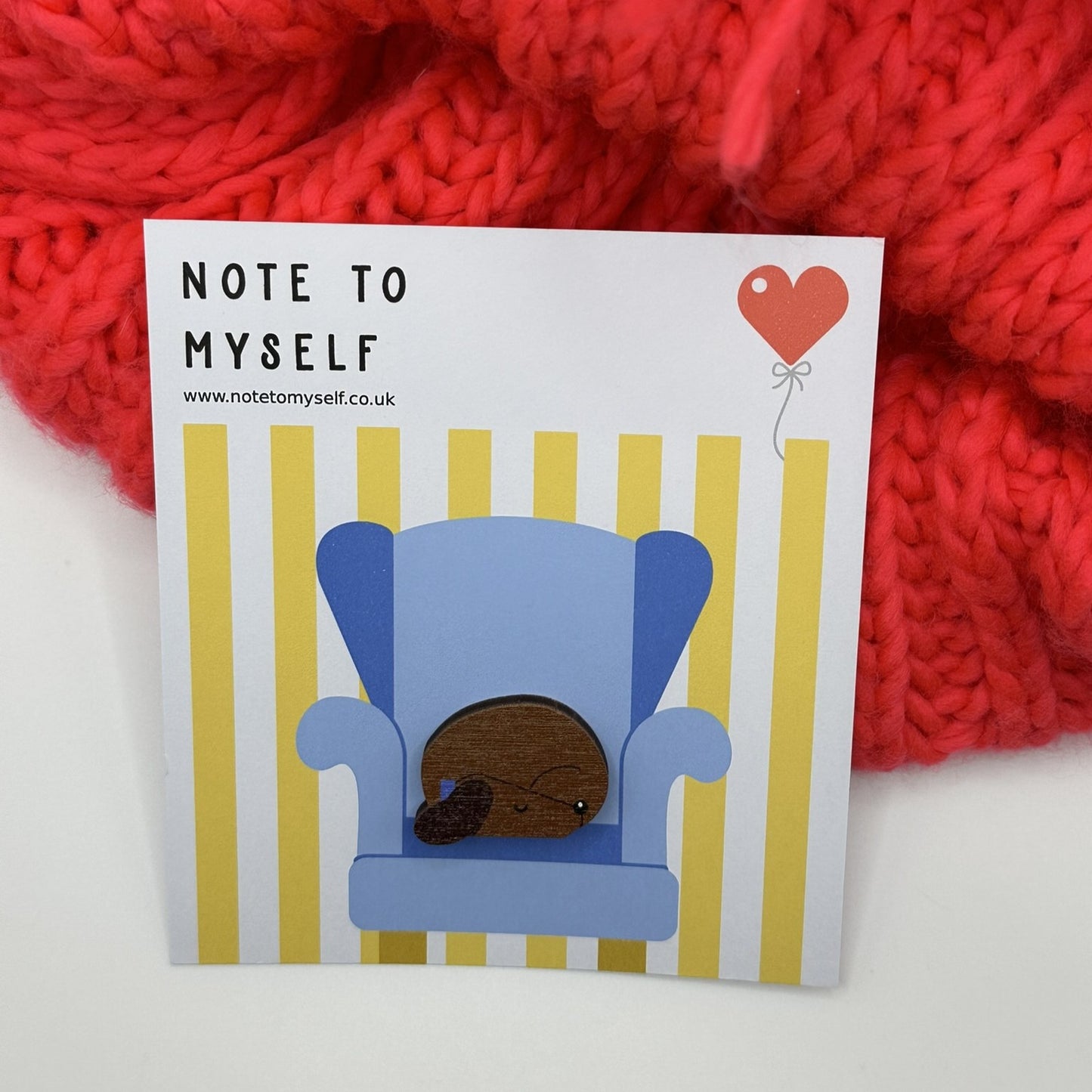 Dachshund Sleeping - Wooden Pin Badge