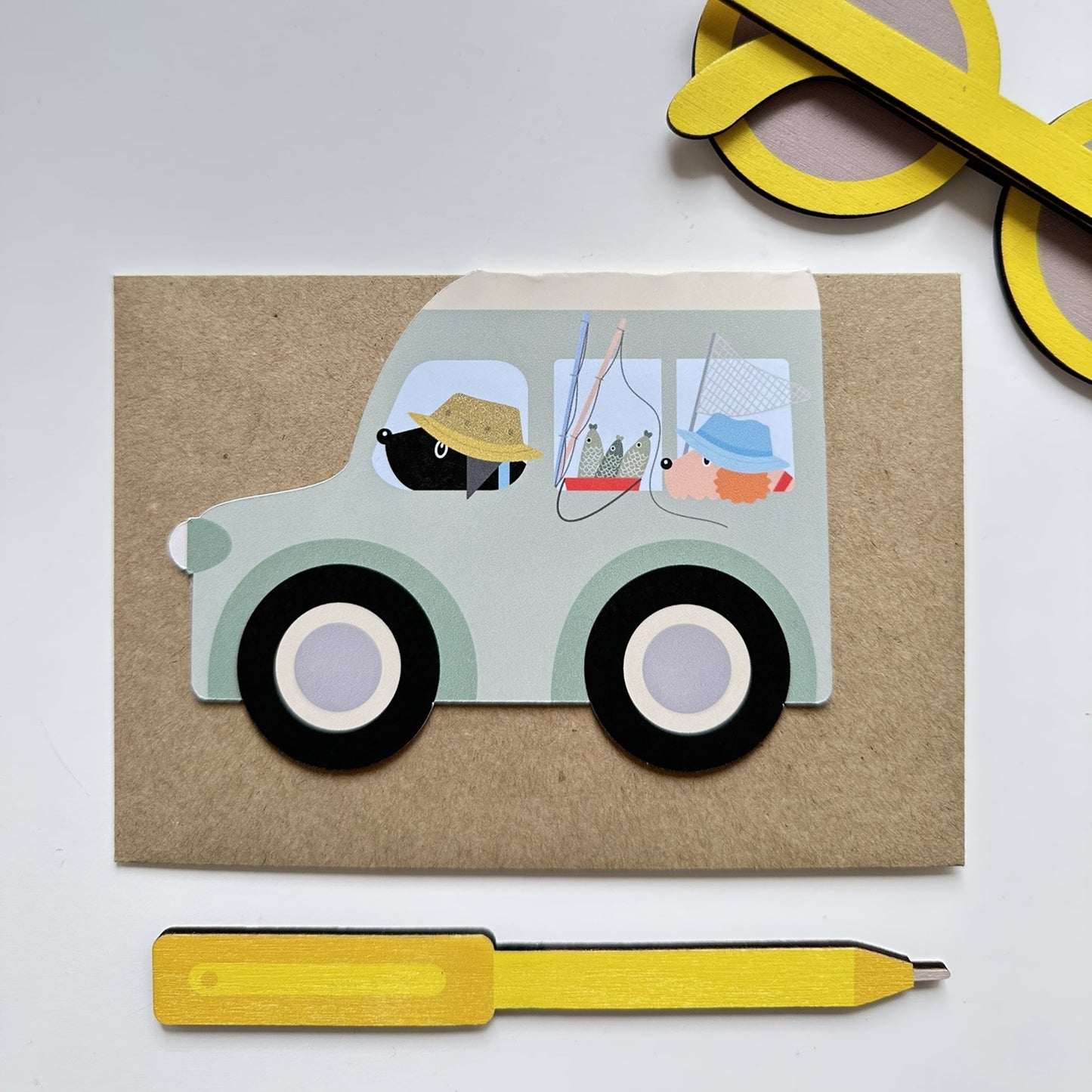 Fishing trip cut out card