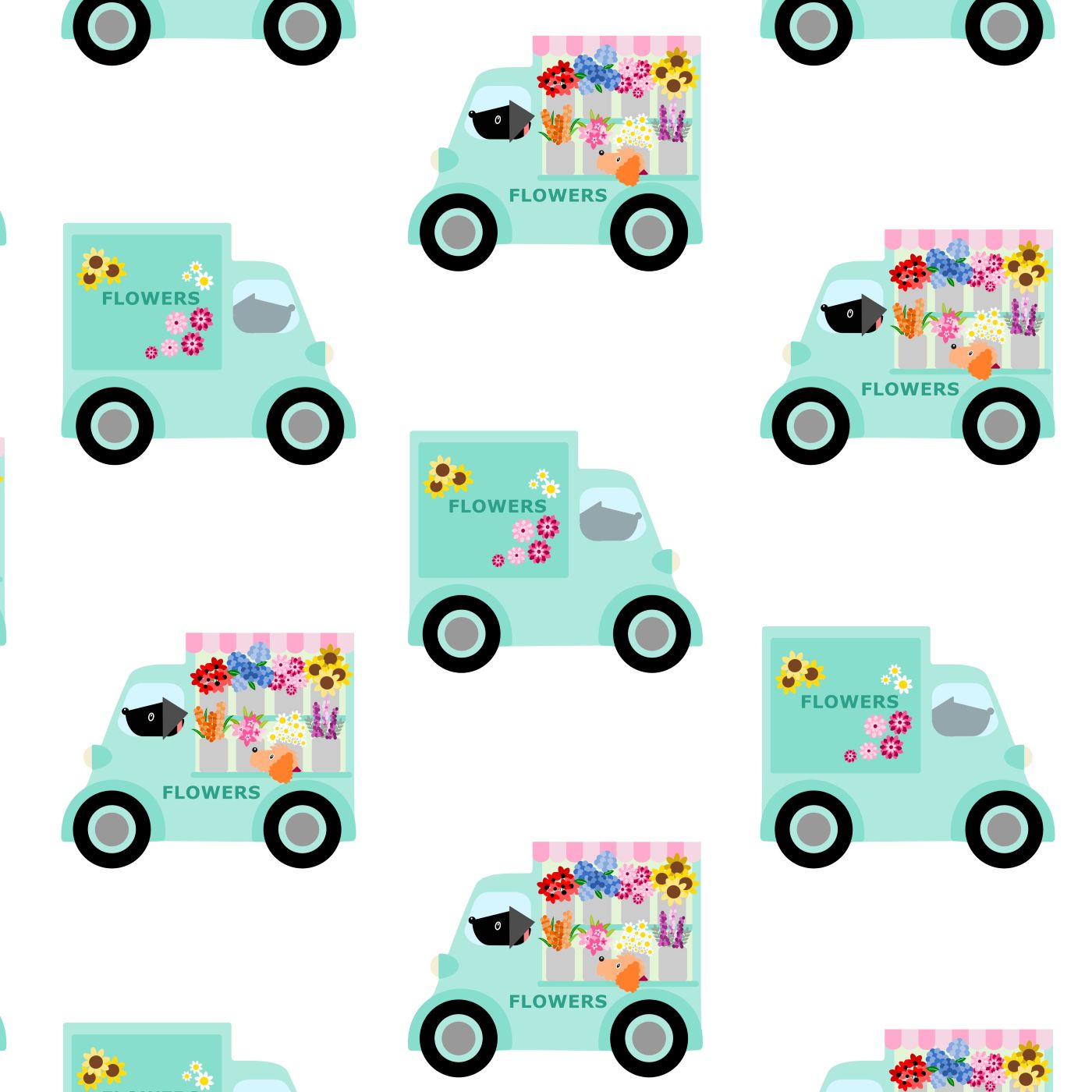 Flower Van Wrapping paper