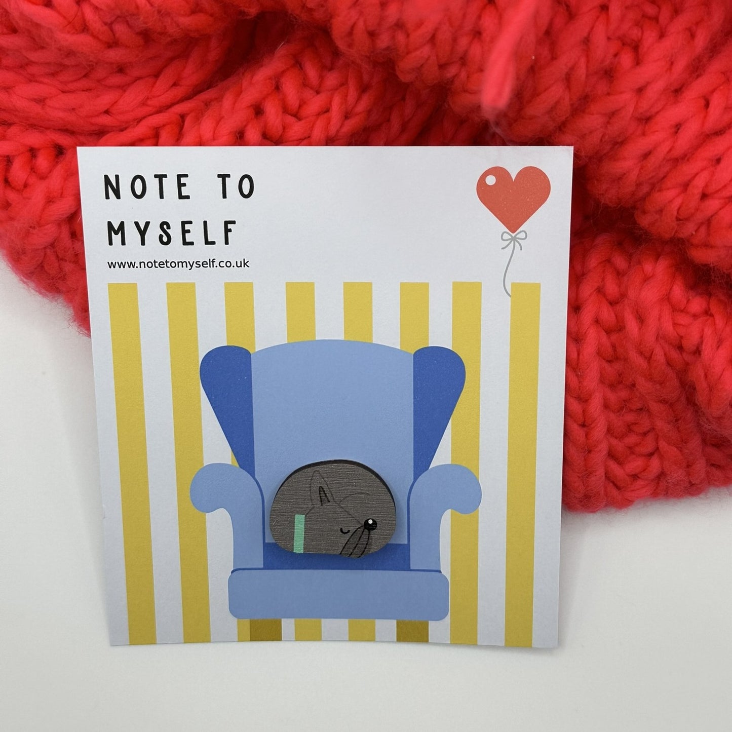 French Bull Dog Sleeping - Wooden Pin Badge