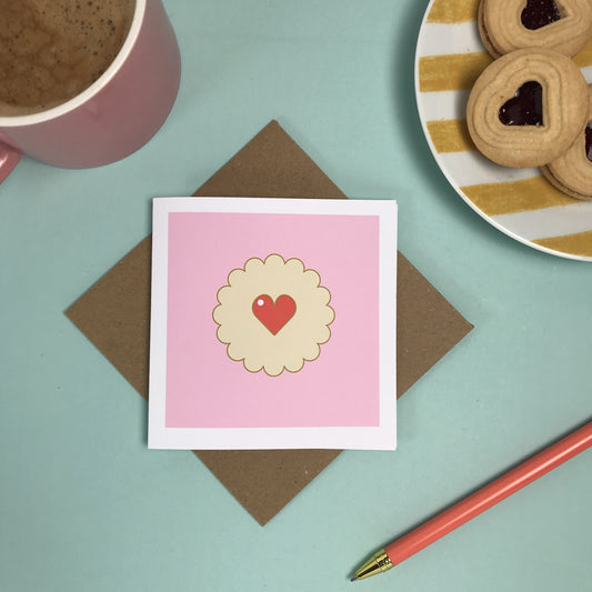 Jam Heart Biscuit Card
