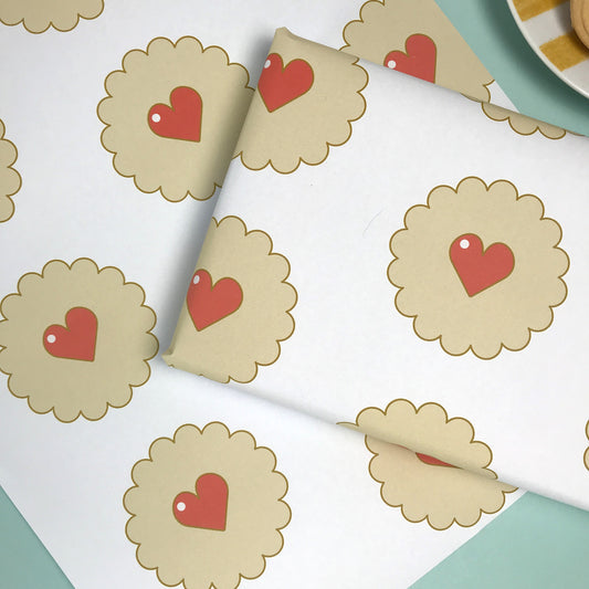 Jam Heart Biscuit Wrapping Paper