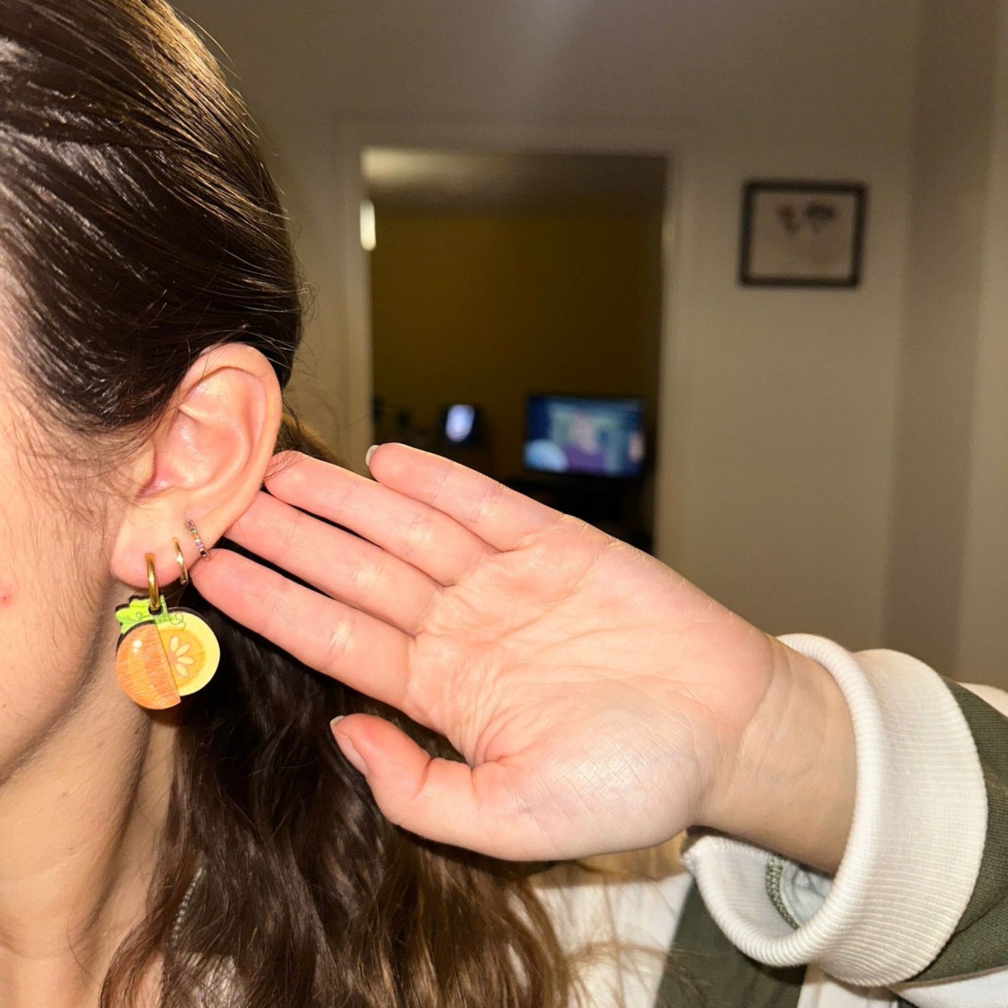 Colourful Wooden Pumpkin Earrings