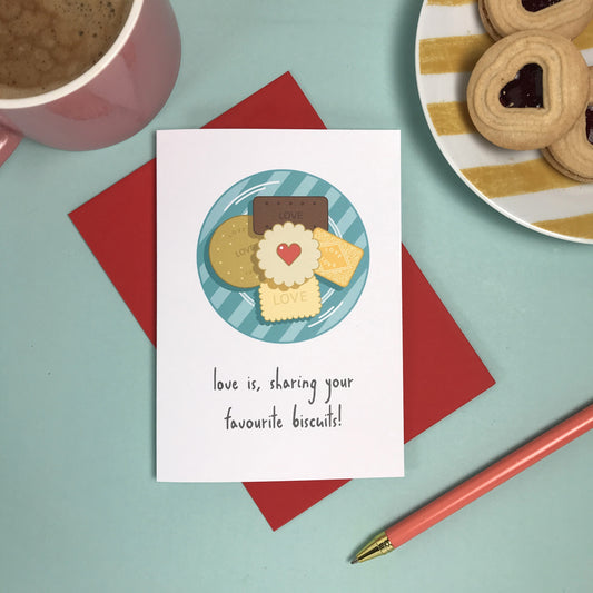 Love Is Sharing Your Favourite Biscuits – Card