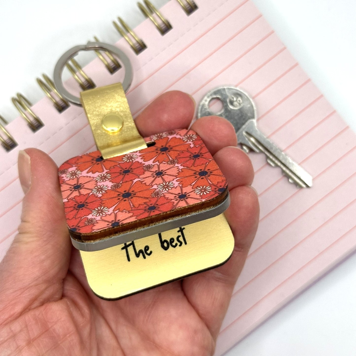 August Birth Flower Keychain