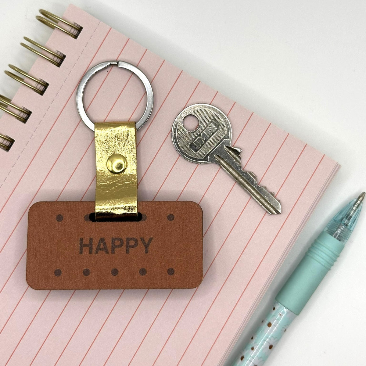 Bourbon Biscuit Keyring with Hidden Pocket Mirror